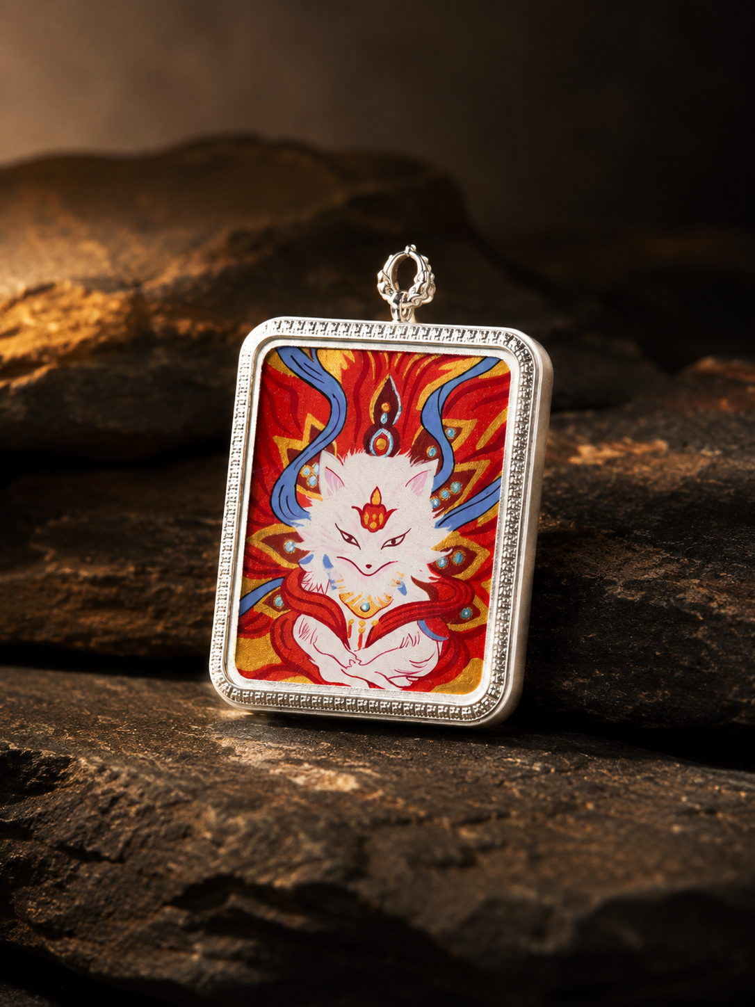 Vairocana Buddha Eye 2cm Thangka, Goat & Monkey Zodiac｜大日如来佛眼唐卡