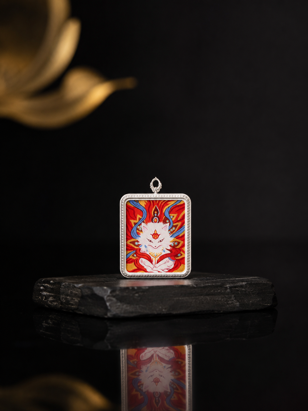 Vairocana Buddha Eye 2cm Thangka, Goat & Monkey Zodiac｜大日如来佛眼唐卡