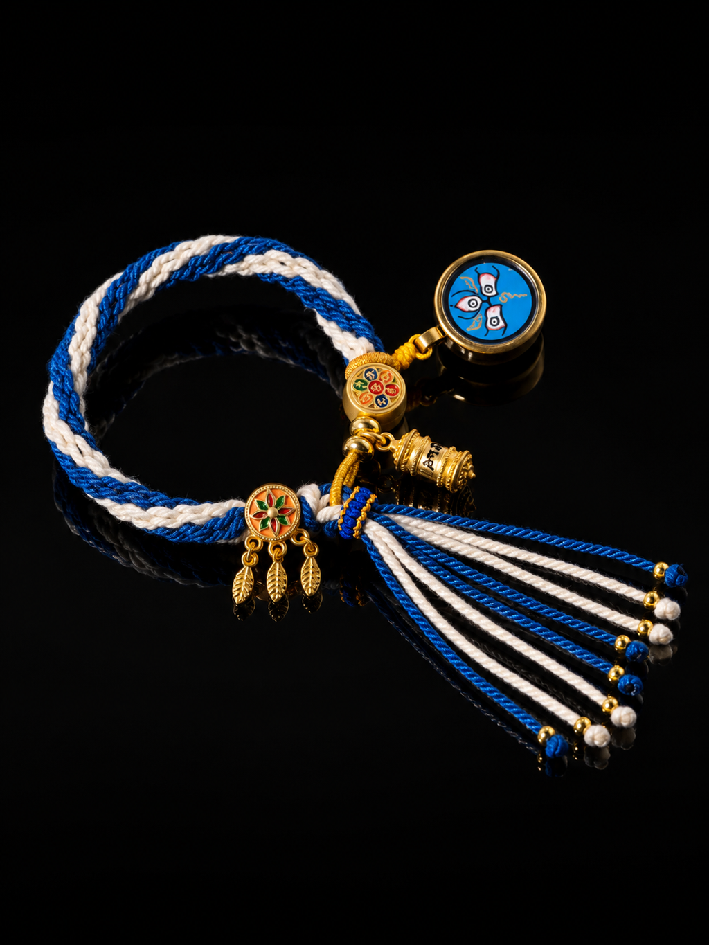 Black Jambhala Buddha Eye Woven Thangka Bracelet｜黑财神佛眼唐卡手链