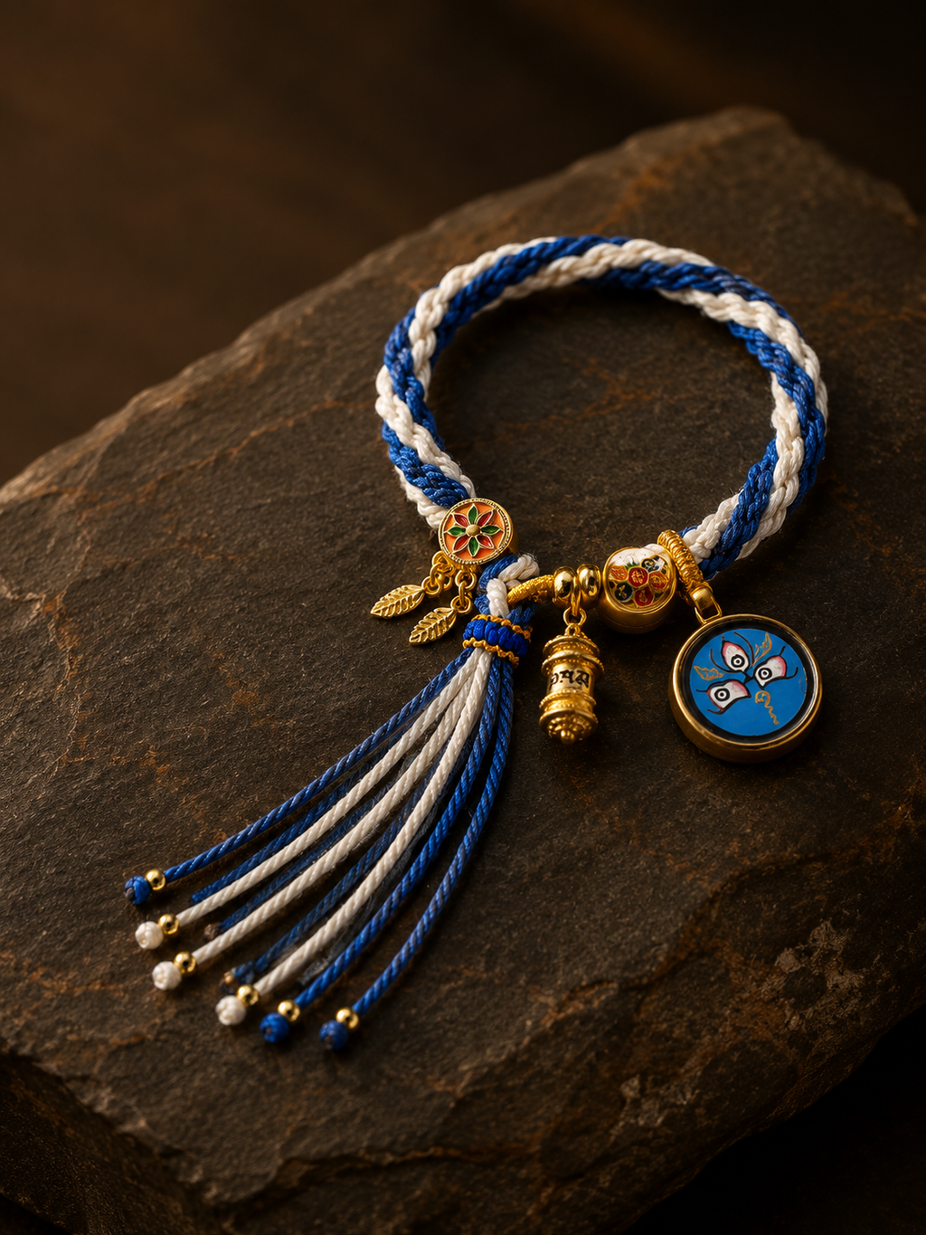Black Jambhala Buddha Eye Woven Thangka Bracelet｜黑财神佛眼唐卡手链