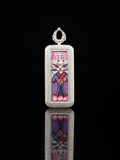 Pink-White Fox Spirit Thangka Pendant｜粉白小狐仙护法唐卡