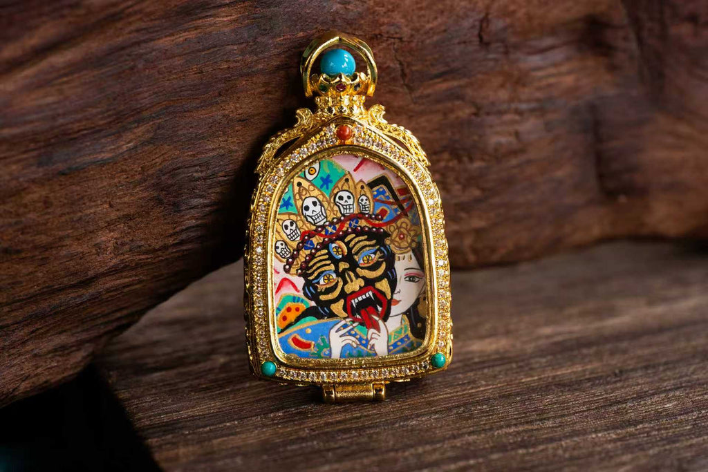 【八大守护·扎基拉姆系列】扎基拉姆 前世今生 护法女神 随身唐卡吊坠 · 纯手工矿物颜料