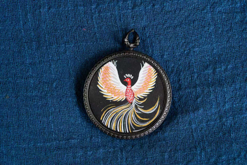 【八大守护·九紫离火系列】火凤凰 九紫离火黑金随身唐卡 · 纯手工矿物颜料