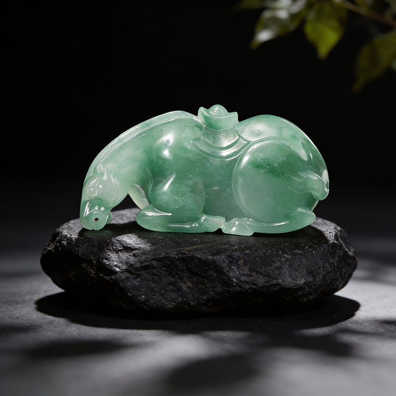 Quartz Jade, African Jade · "Instant Success" Horse Pendant/Handheld Ornament