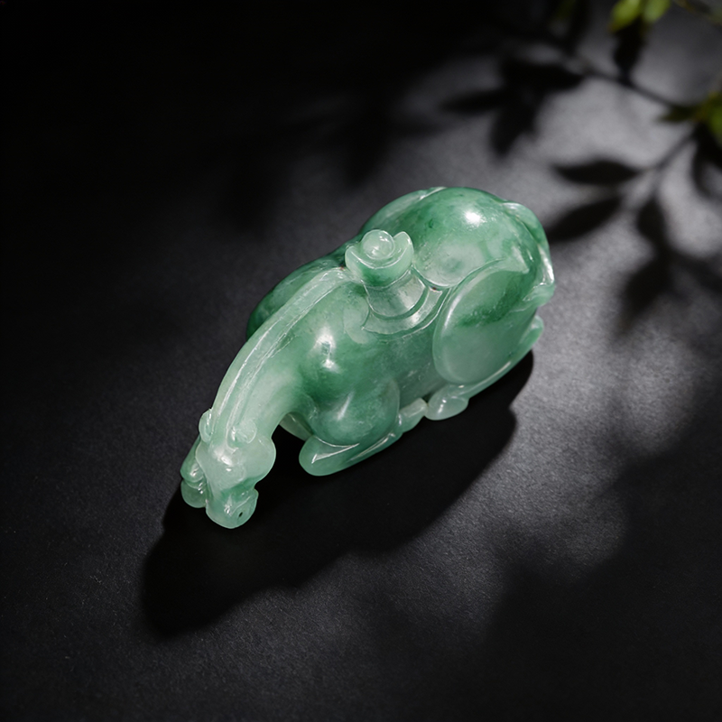 Quartz Jade, African Jade · "Instant Success" Horse Pendant/Handheld Ornament