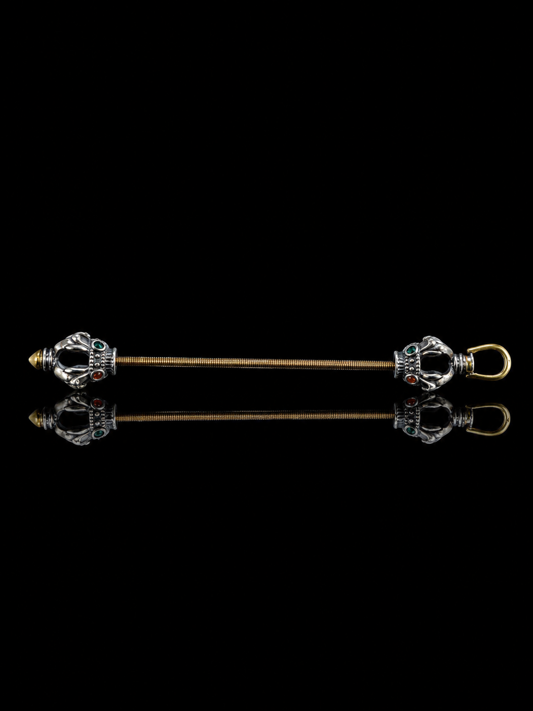 Tibetan Vajra • Ignorance-Destroying Dharma Protector Oxidized Silver Pendant