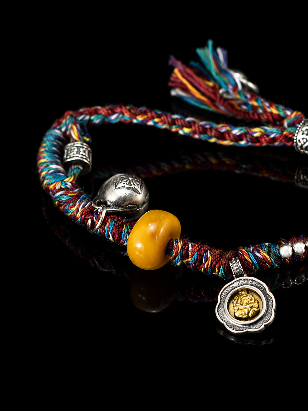 Tibetan Yellow Jambhala · Attracting Wealth and Fortune Tibetan Silver Bracelet