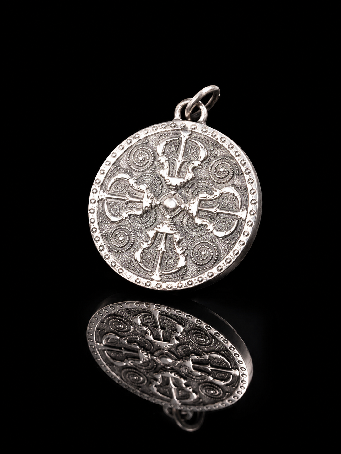Tibetan Karma Vajra · Double Vajra Amulet Silver Pendant