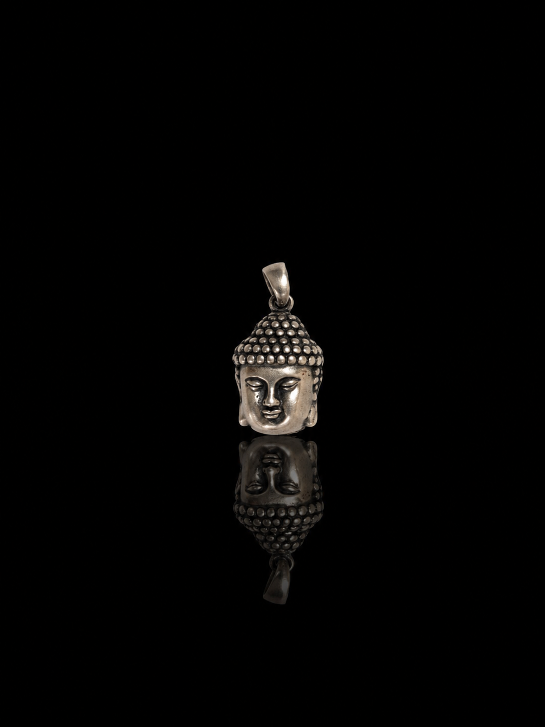 Tibetan Buddhist Buddha Head - Shakyamuni Buddha Head Tibetan Silver Pendant