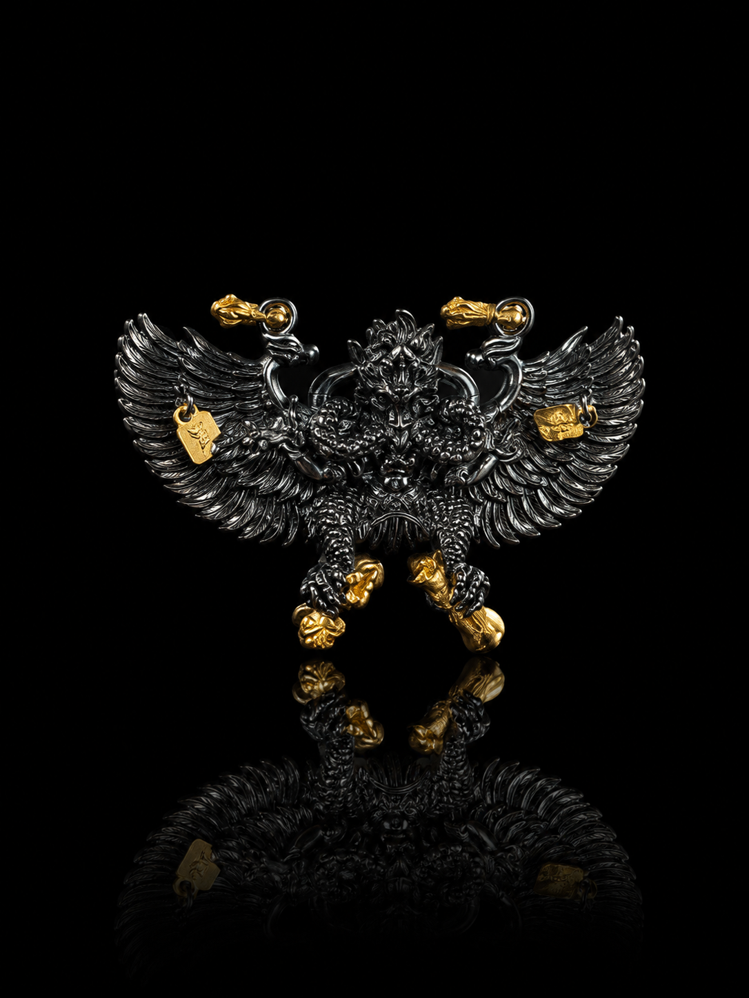 Tibetan Garuda Wisdom Obstacle-Breaking Dharma Protector Eagle King Tibetan Silver Pendant