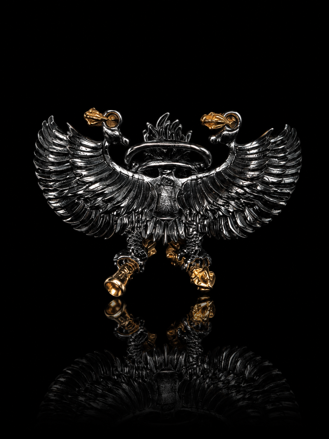 Tibetan Garuda Wisdom Obstacle-Breaking Dharma Protector Eagle King Tibetan Silver Pendant