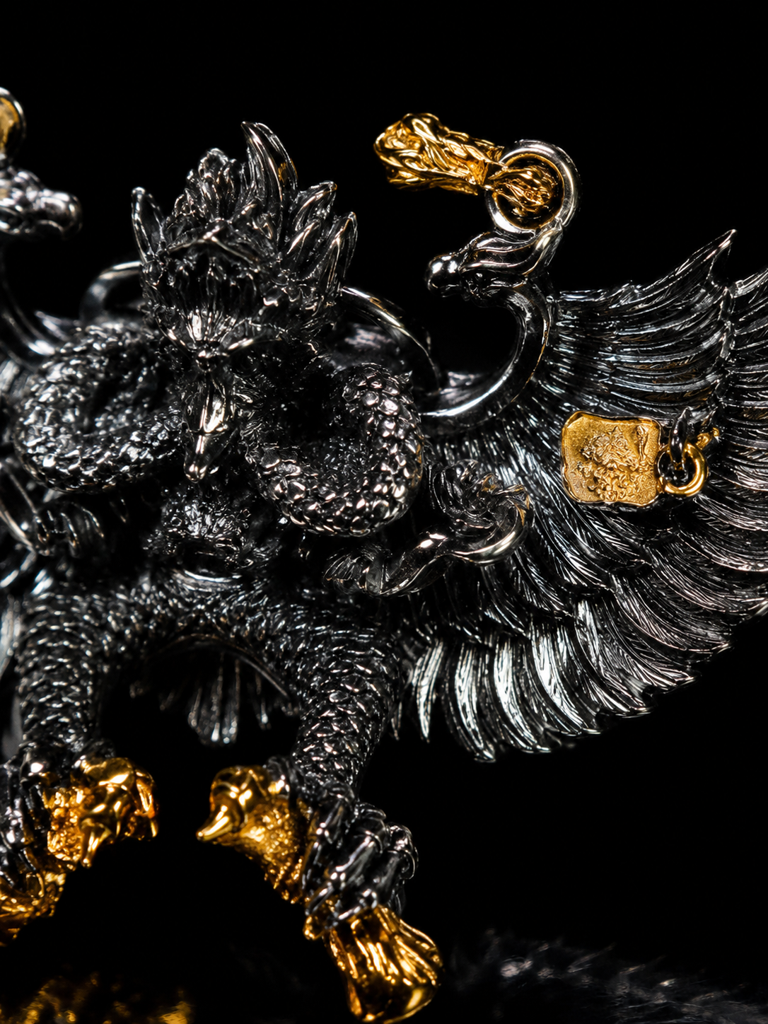 Tibetan Garuda Wisdom Obstacle-Breaking Dharma Protector Eagle King Tibetan Silver Pendant