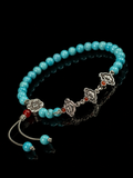 Tibetan Turquoise, Auspicious Ruyi Lucky Tibetan Silver Bracelet