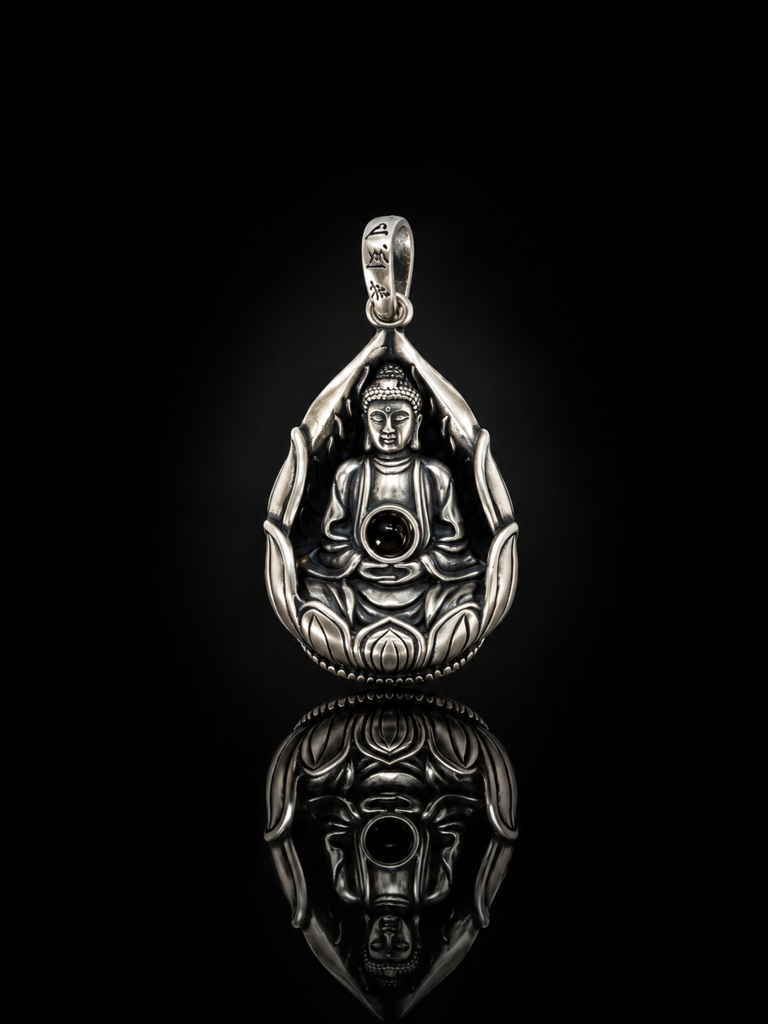 Tibetan Shakyamuni Buddha - Wisdom and Compassion Auspicious Tibetan Silver Pendant