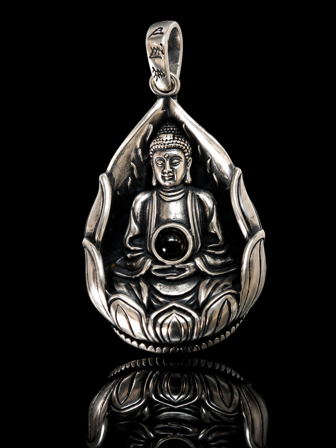 Tibetan Shakyamuni Buddha - Wisdom and Compassion Auspicious Tibetan Silver Pendant