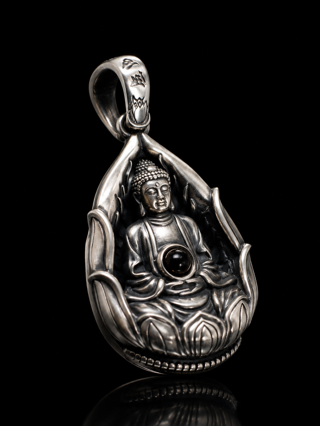 Tibetan Shakyamuni Buddha - Wisdom and Compassion Auspicious Tibetan Silver Pendant