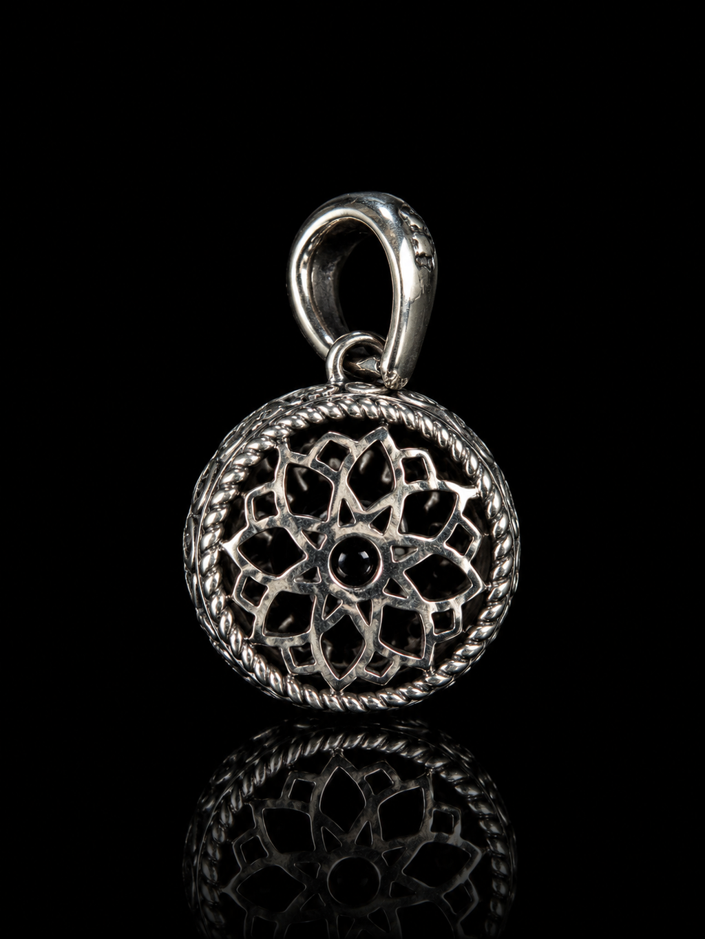 Om Mani Padme Hum Prayer Wheel Tibetan Silver Pendant｜六字真言转经轮藏银吊坠