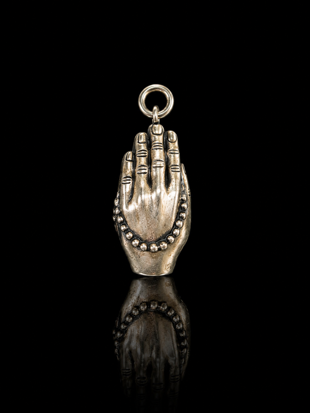 Tibetan Silver Buddha Hand Pendant - Handcrafted 925 Silver Traditional Jewelry