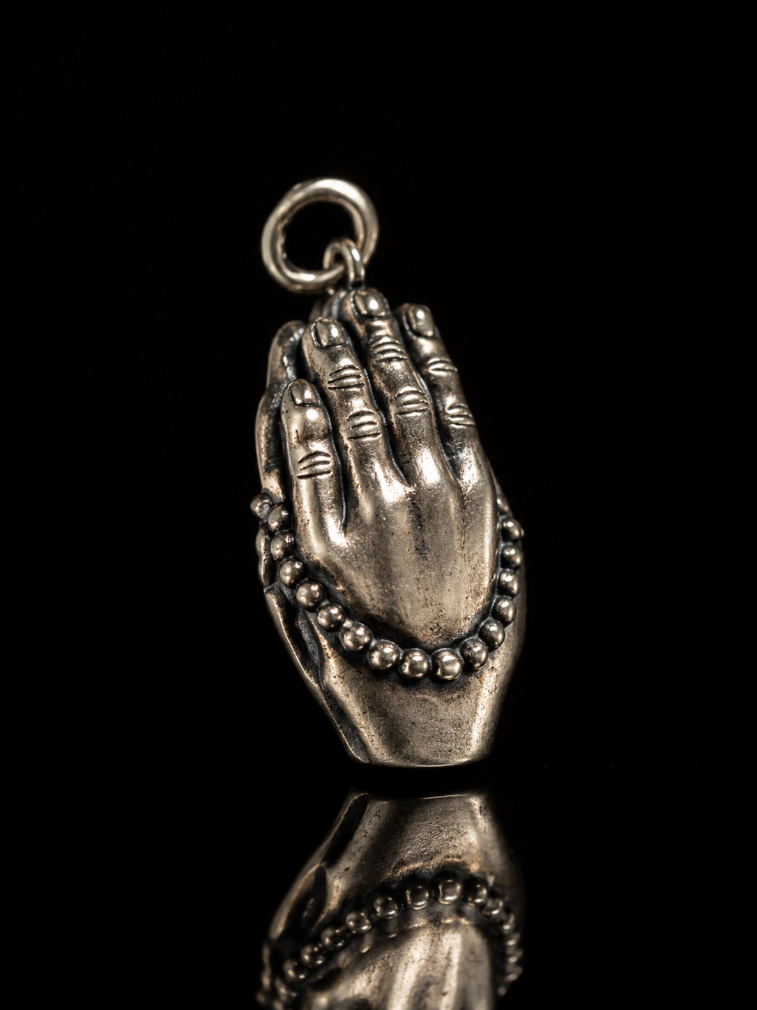 Tibetan Silver Buddha Hand Pendant - Handcrafted 925 Silver Traditional Jewelry