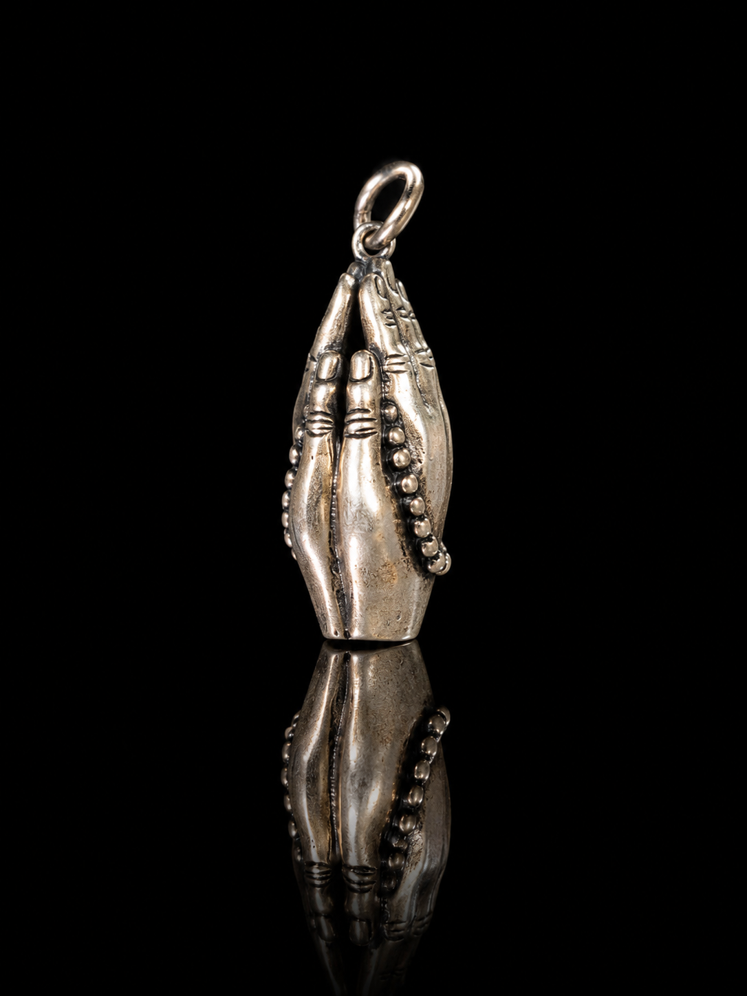 Tibetan Silver Buddha Hand Pendant - Handcrafted 925 Silver Traditional Jewelry