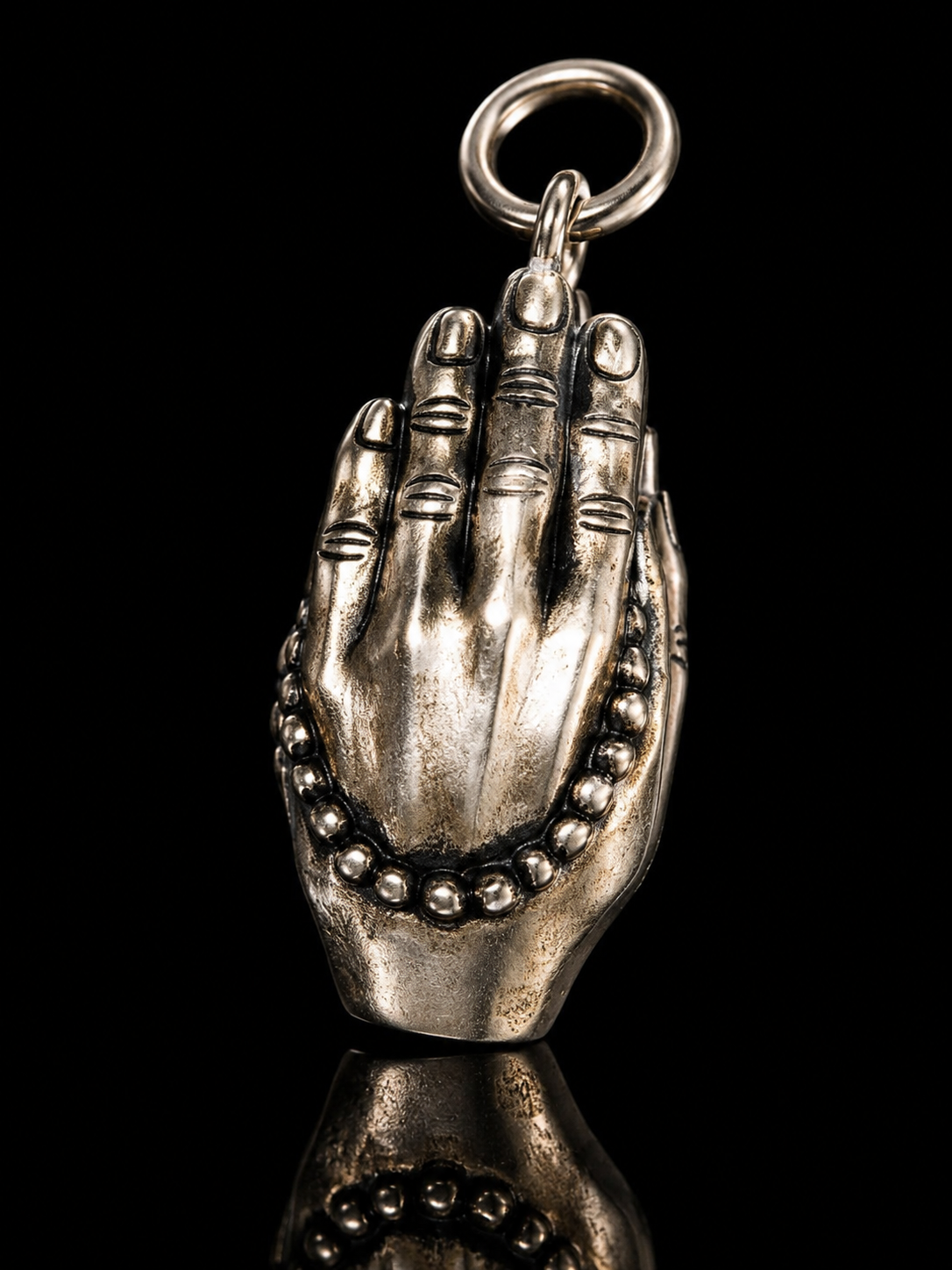 Tibetan Silver Buddha Hand Pendant - Handcrafted 925 Silver Traditional Jewelry