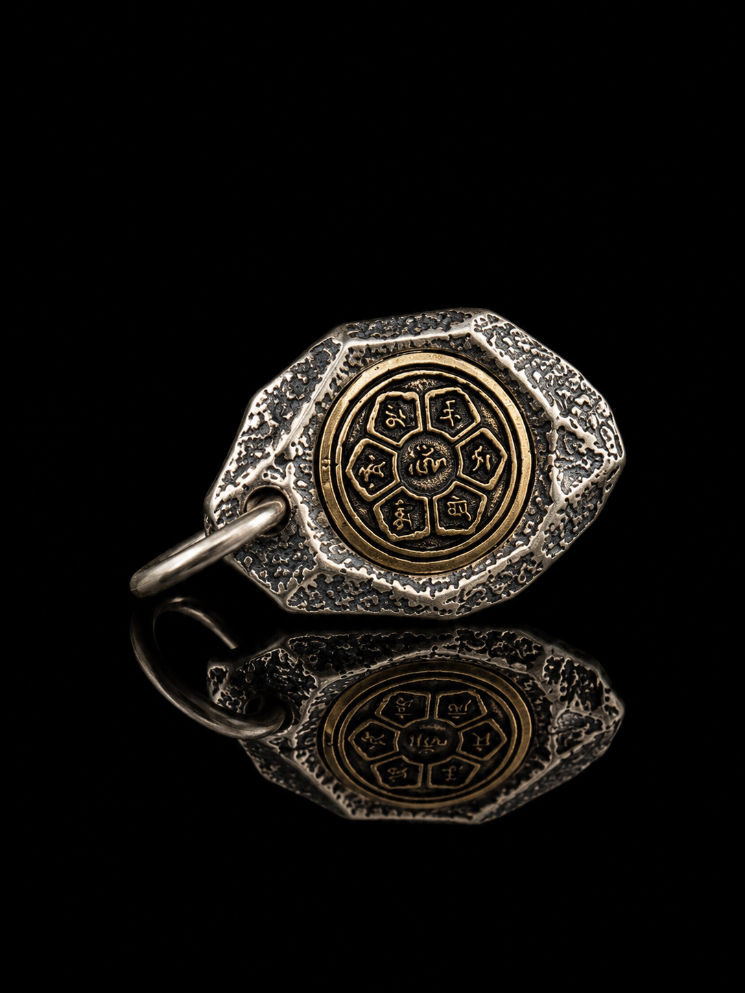 Tibetan Six-Syllable Mantra - Compassion and Wisdom Auspicious Tibetan Silver Pendant