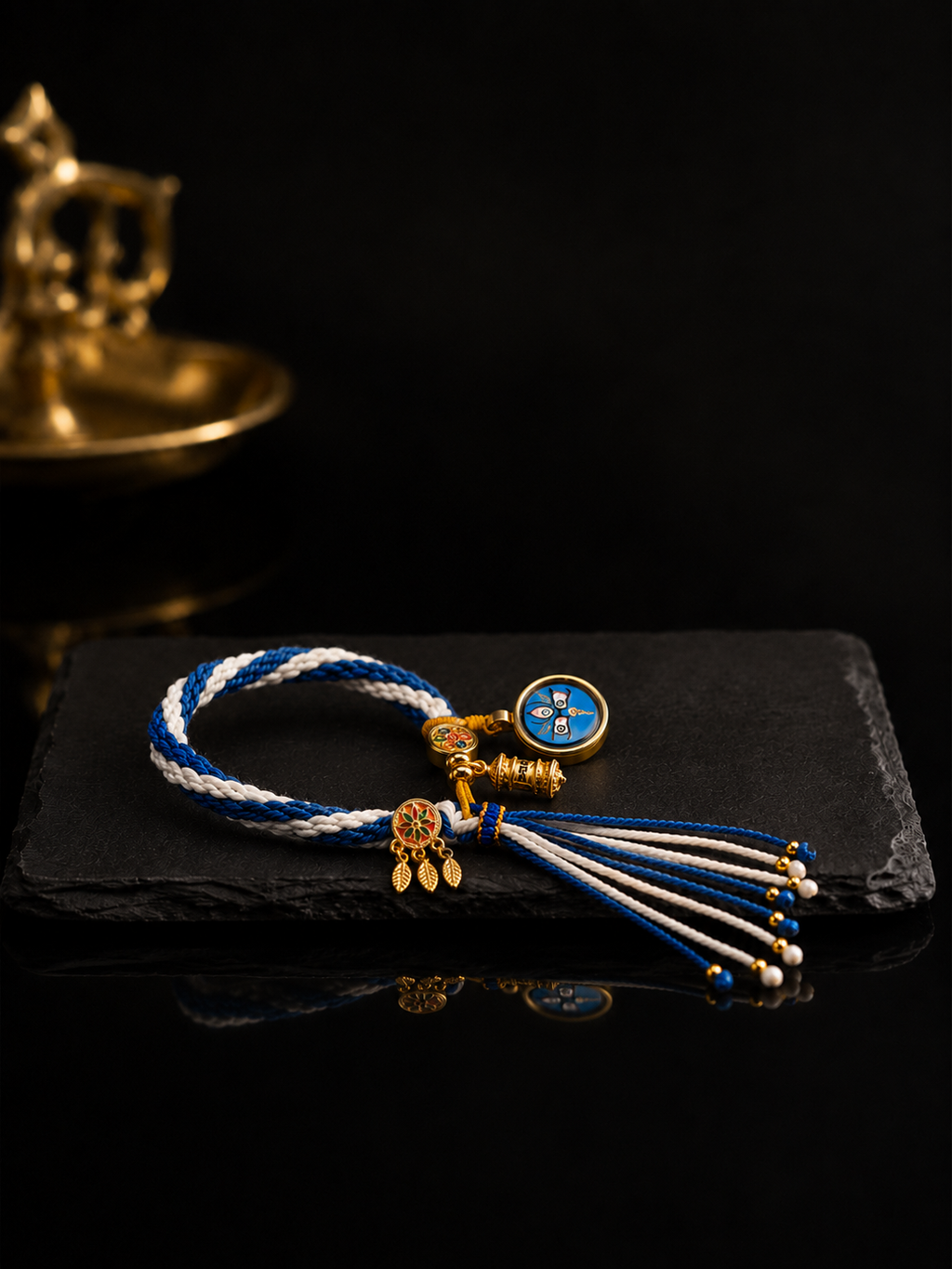 Black Jambhala Buddha Eye Woven Thangka Bracelet｜黑财神佛眼唐卡手链