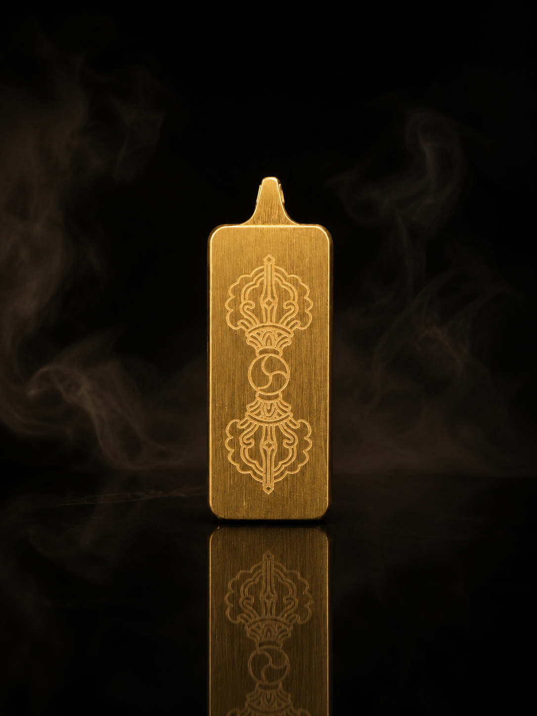 Golden Fox Spirit Thangka Pendant｜金色小狐仙护法唐卡