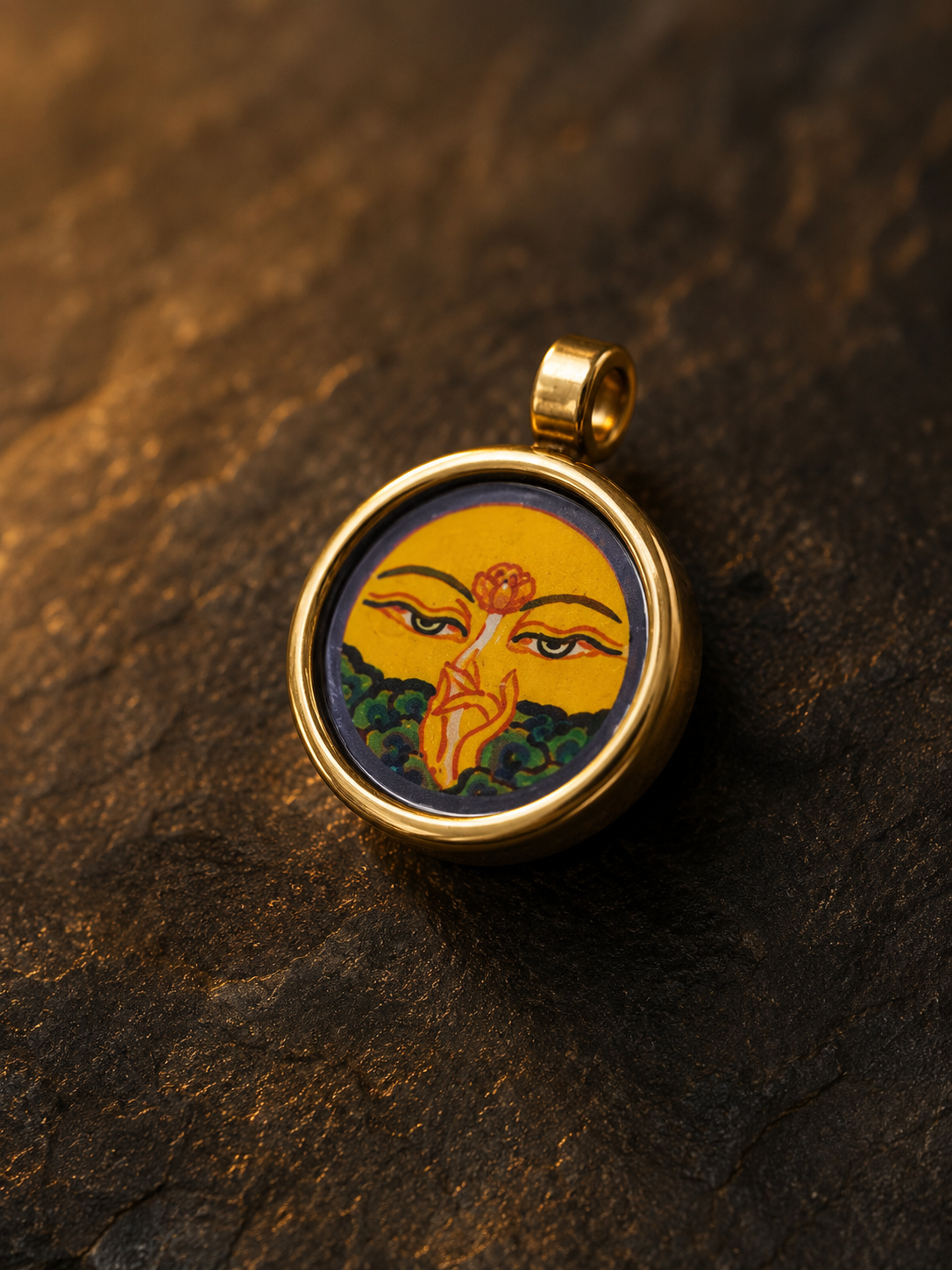 【Eight Guardian Deities · Manjushri Bodhisattva Series】Manjushri Bodhisattva Buddha Eye · Year of the Rabbit Zodiac Guardian · Portable Thangka Pendant · Pure Hand-ground Mineral Pigments