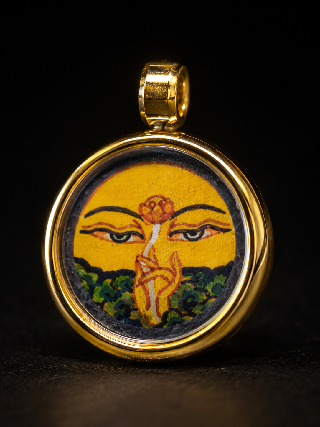 【Eight Guardian Deities · Manjushri Bodhisattva Series】Manjushri Bodhisattva Buddha Eye · Year of the Rabbit Zodiac Guardian · Portable Thangka Pendant · Pure Hand-ground Mineral Pigments