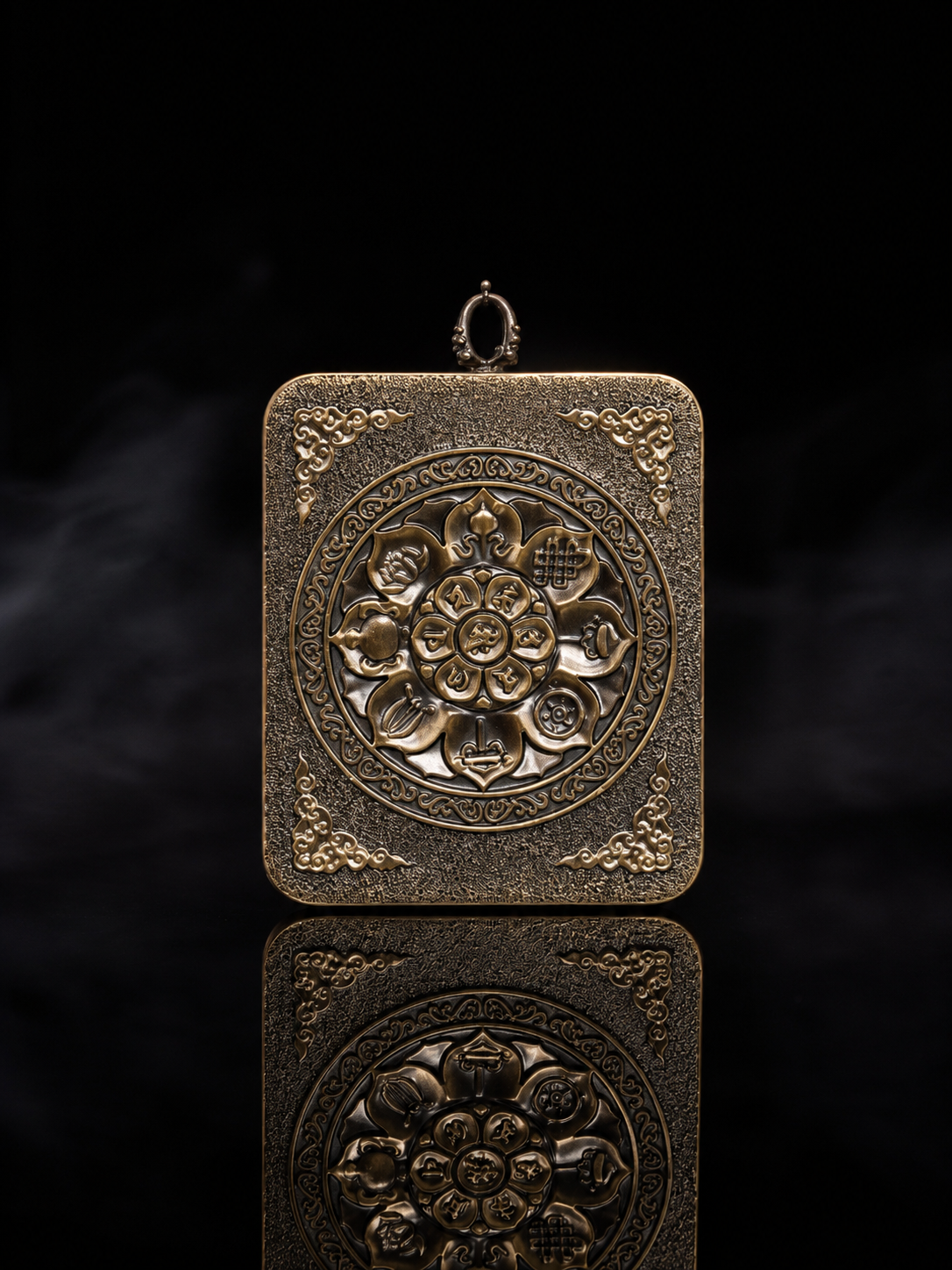 Tibetan Dzambhala Amulet (4:5) | Vaishravana - Tibetan Metal Amulet for Wealth and Blessings