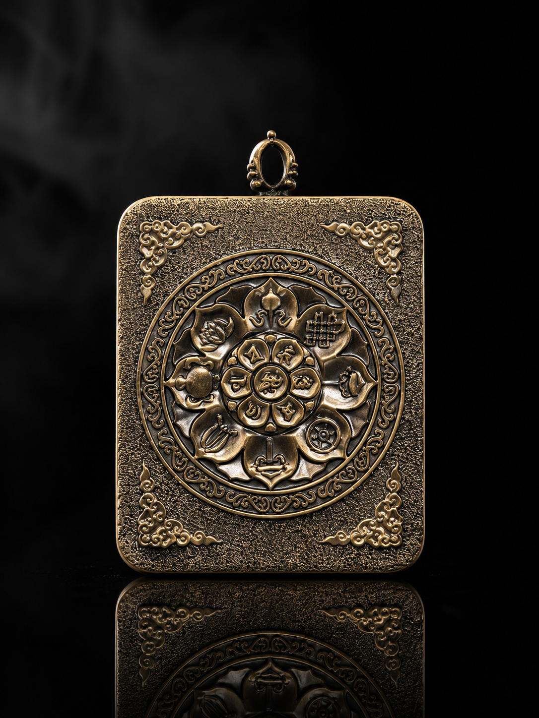 Manjushri 4:5 Portable Thangka Charm, Rabbit Zodiac｜文殊菩萨4:5唐卡挂件