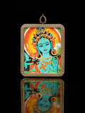 Green Tara 4:5 Portable Thangka Charm｜绿度母4:5随身唐卡挂件