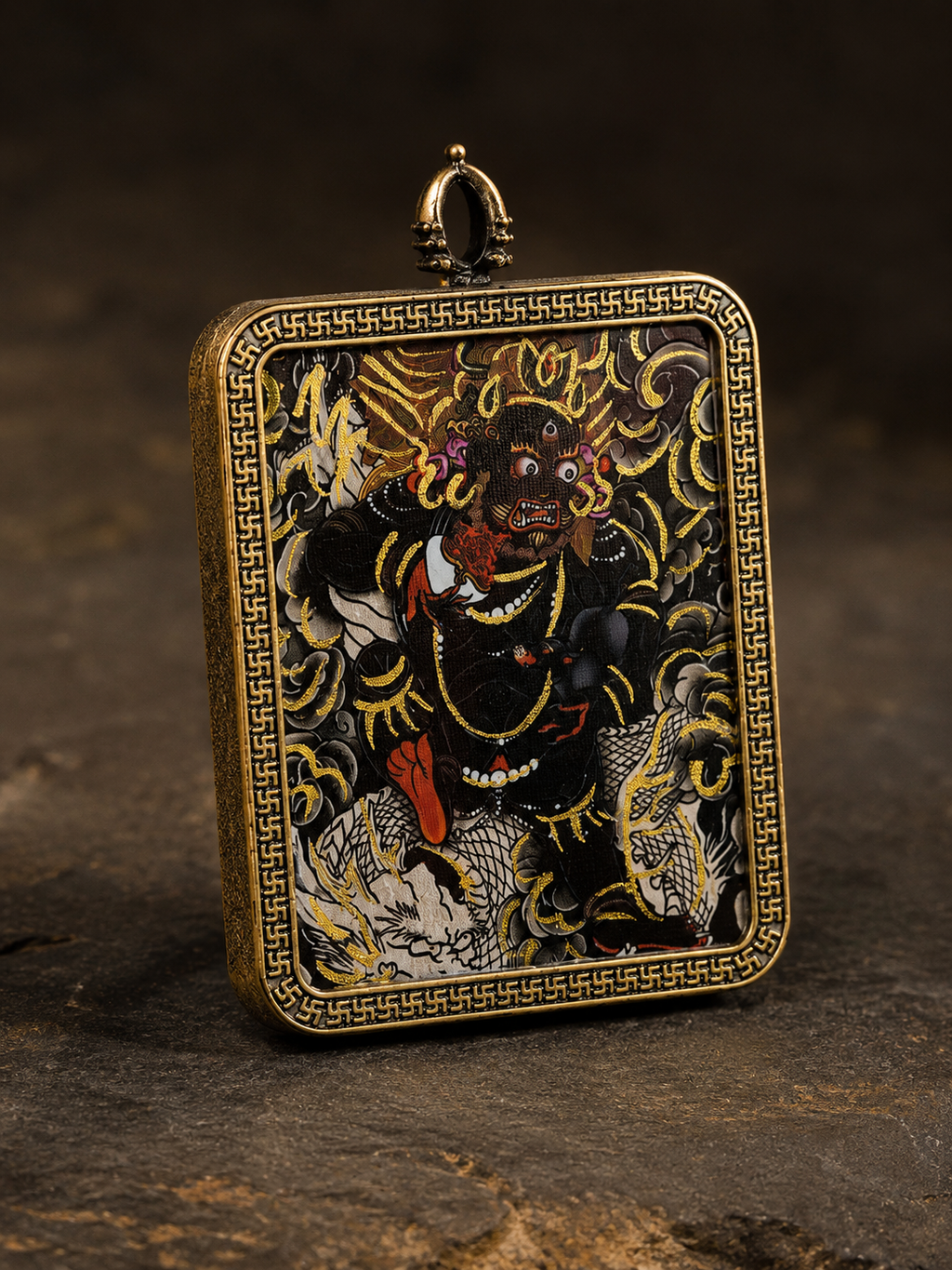 Black Jambhala Portable Thangka｜黑财神随身唐卡
