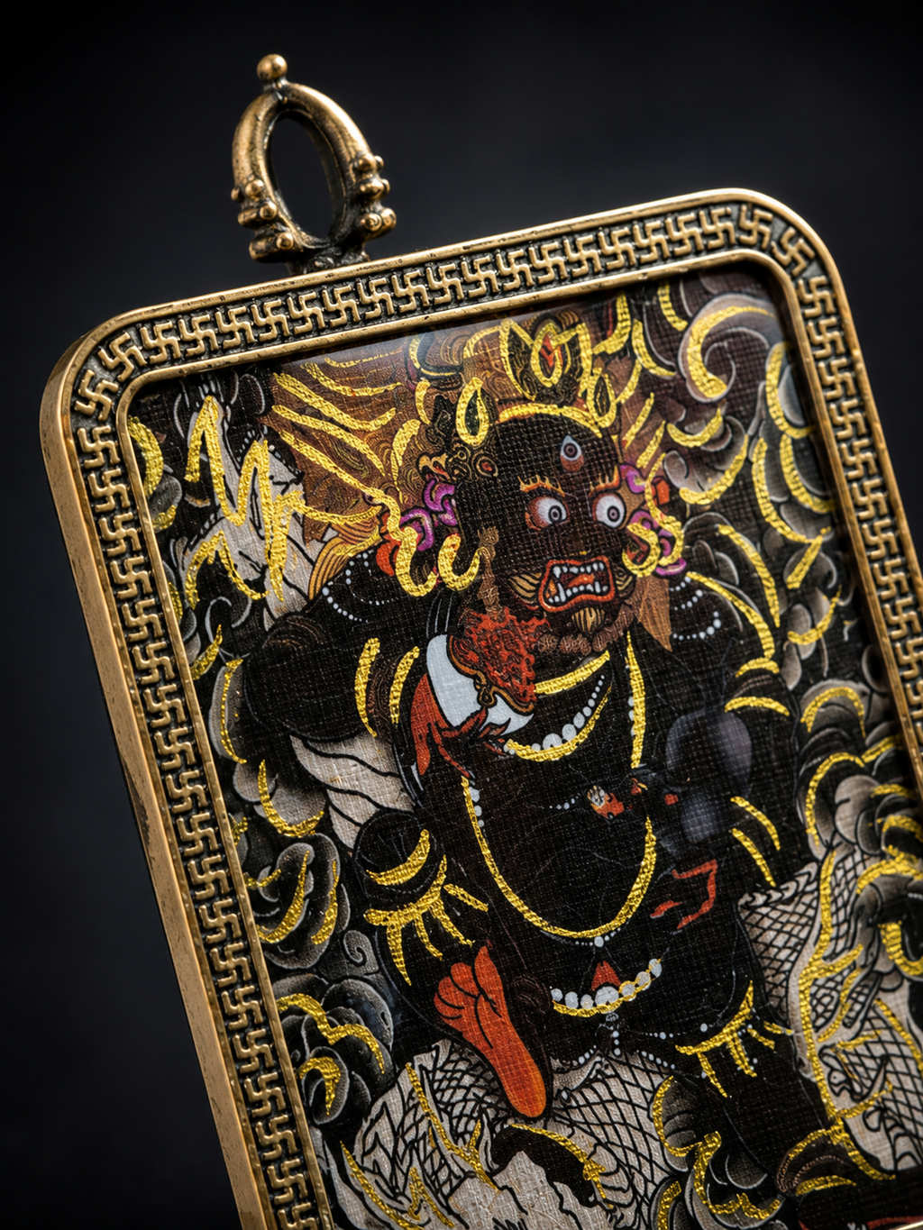 Black Jambhala Portable Thangka｜黑财神随身唐卡