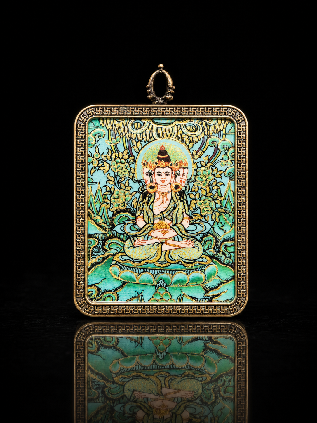 Vairocana Portable Thangka, Goat & Monkey Zodiac｜大日如来随身唐卡