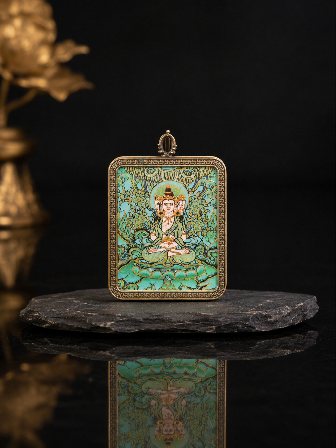 Vairocana Portable Thangka, Goat & Monkey Zodiac｜大日如来随身唐卡