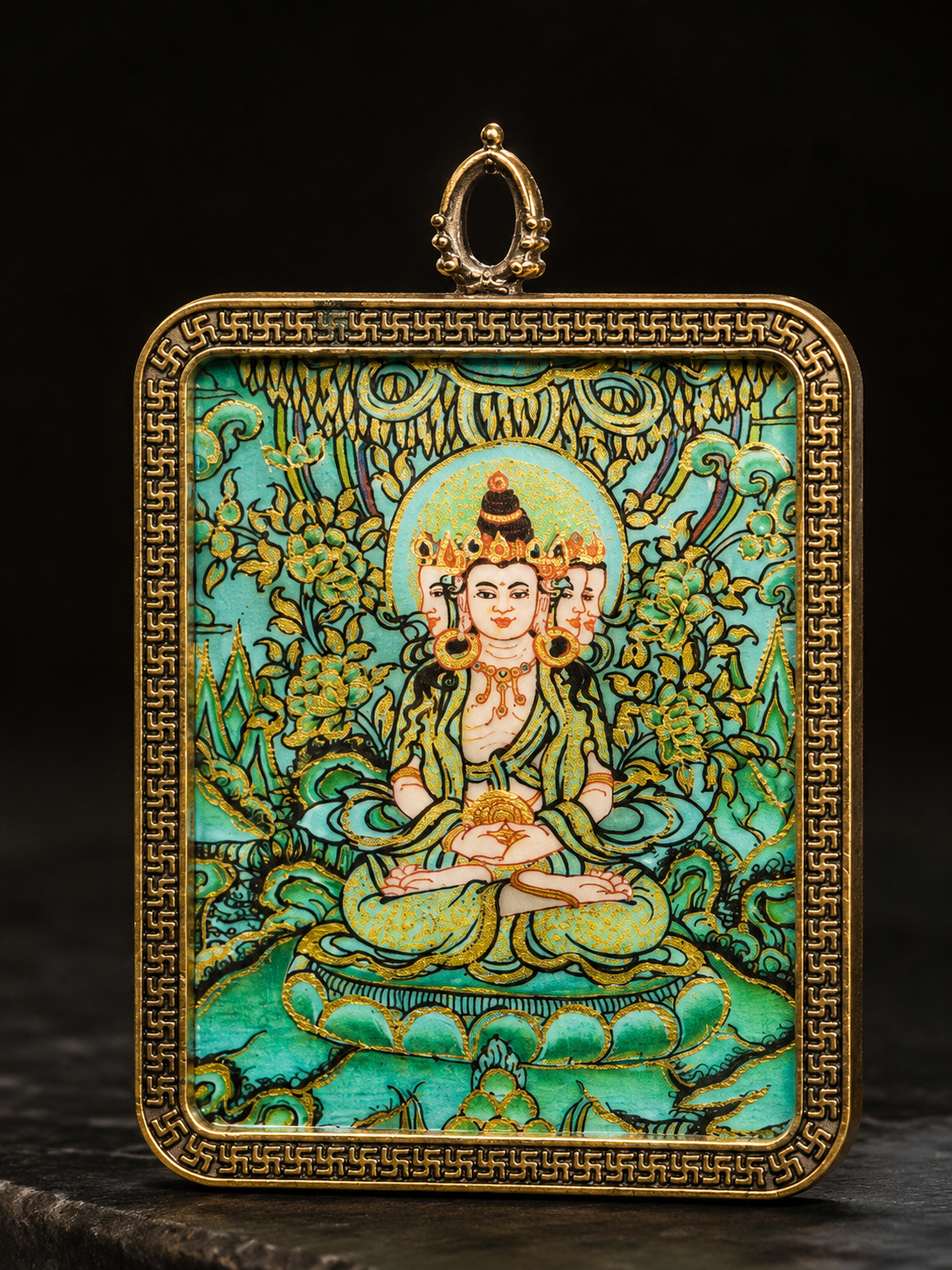 Vairocana Portable Thangka, Goat & Monkey Zodiac｜大日如来随身唐卡