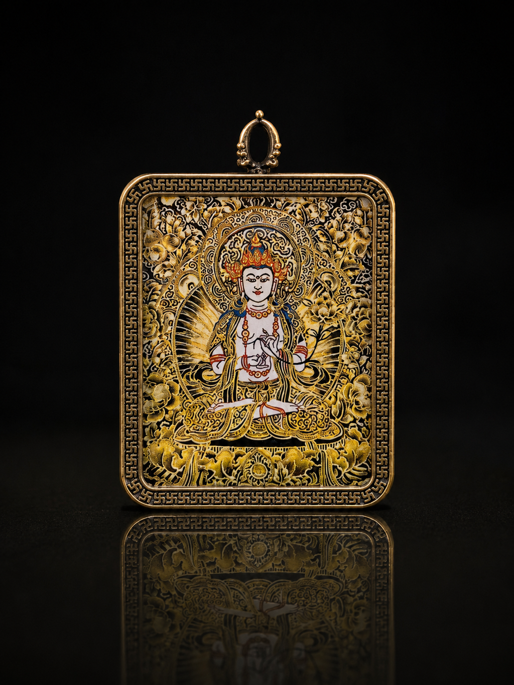 Mahasthamaprapta Portable Thangka, Horse Zodiac Style B｜大势至菩萨马本命唐卡