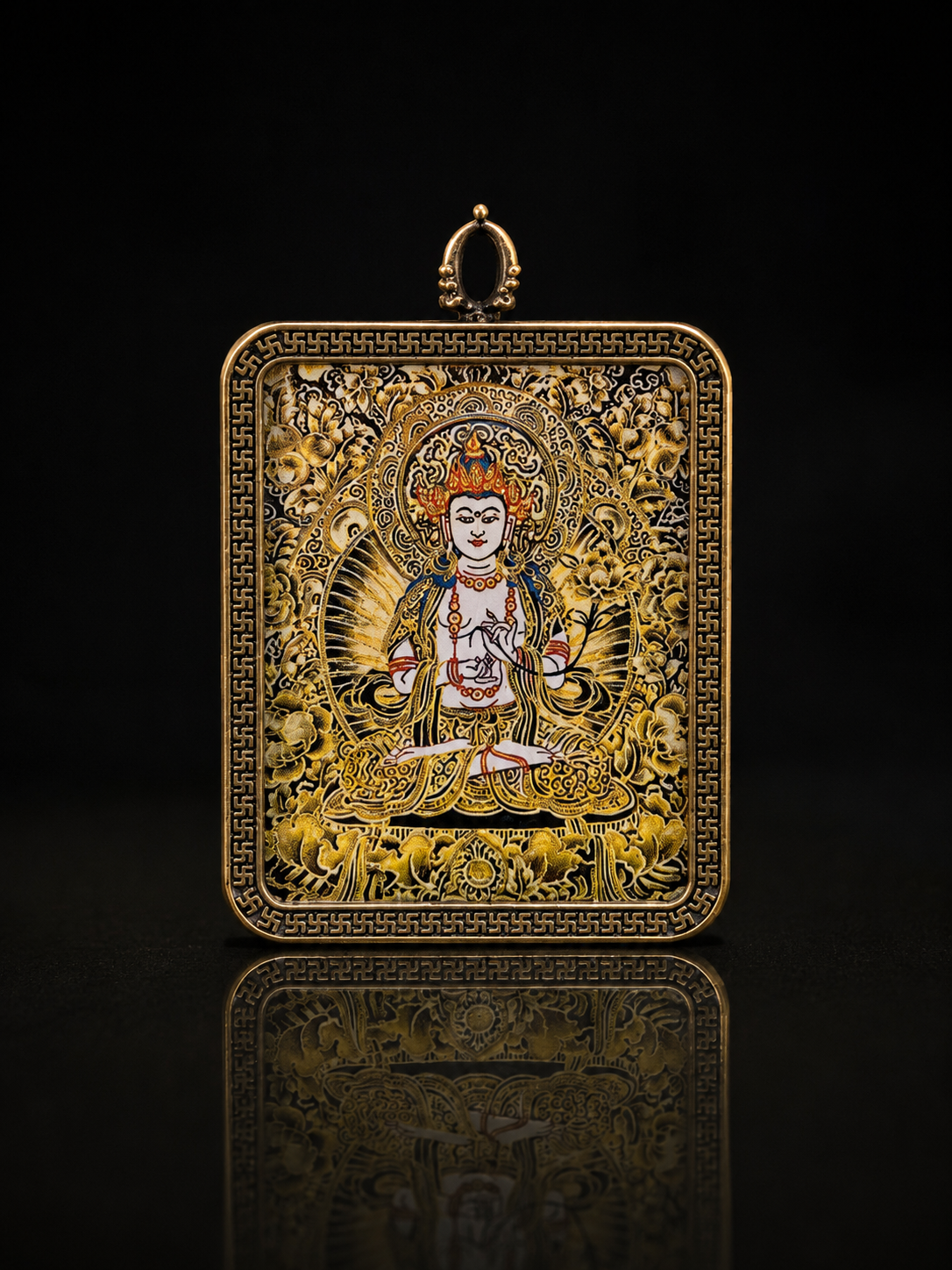 Mahasthamaprapta Portable Thangka, Horse Zodiac Style B｜大势至菩萨马本命唐卡