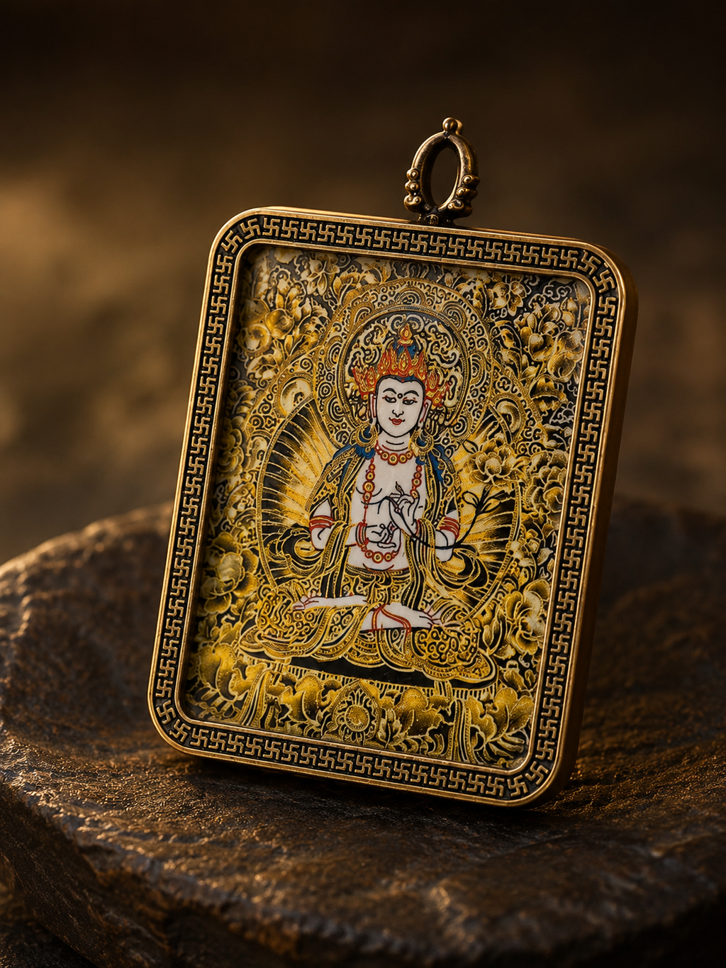 Mahasthamaprapta Portable Thangka, Horse Zodiac Style B｜大势至菩萨马本命唐卡