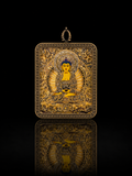 Amitabha Portable Thangka, Dog & Pig Zodiac Guardian, Style A｜阿弥陀佛随身唐卡