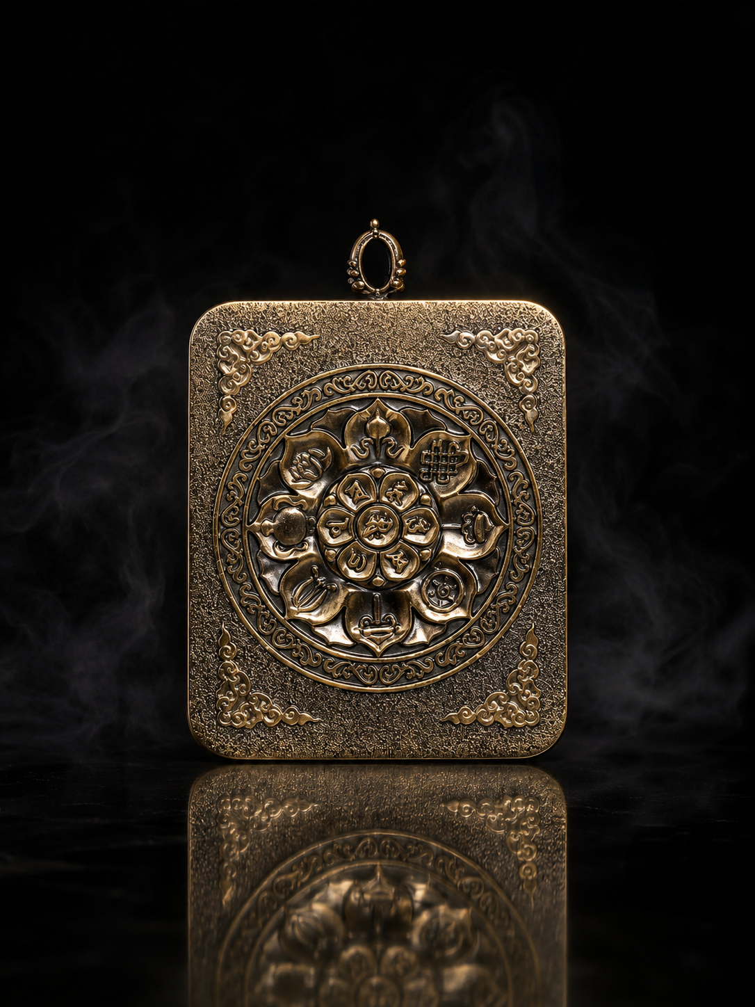 Amitabha Portable Thangka, Dog & Pig Zodiac Guardian, Style A｜阿弥陀佛随身唐卡