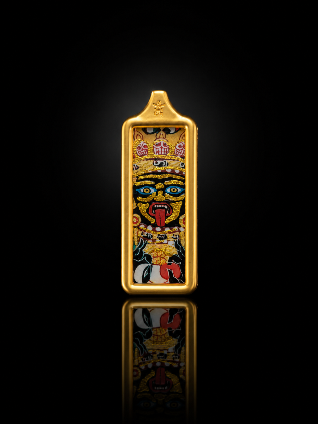 Zaki Lhamo Golden Long Thangka Charm｜扎基拉姆金色长条唐卡