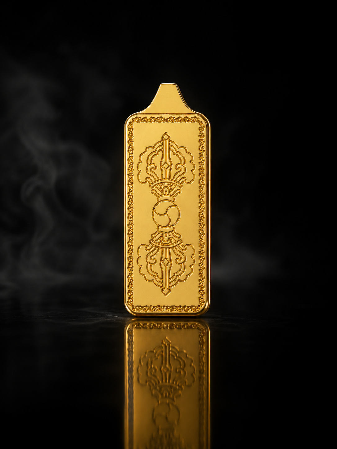 Zaki Lhamo Golden Long Thangka Charm｜扎基拉姆金色长条唐卡