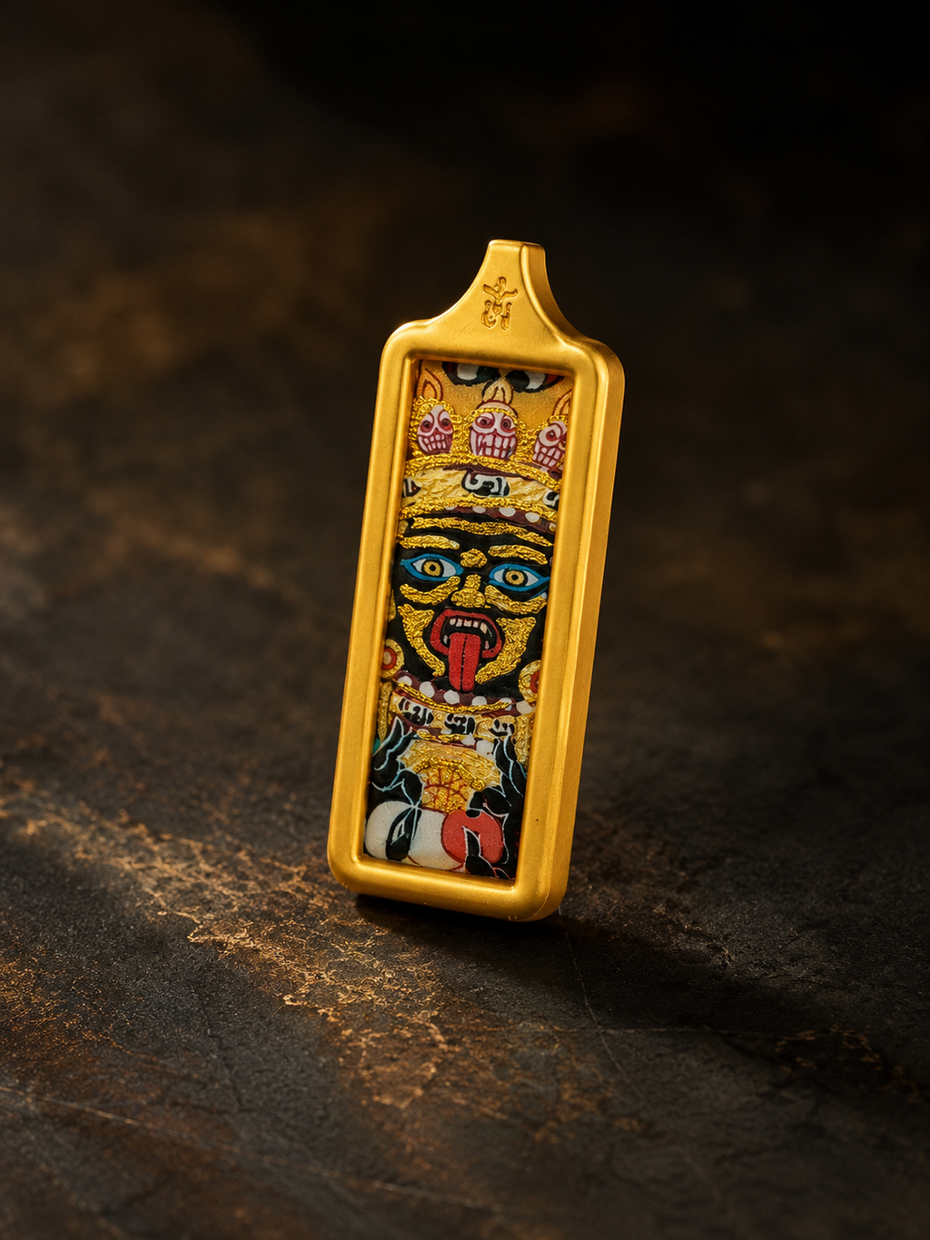 Zaki Lhamo Golden Long Thangka Charm｜扎基拉姆金色长条唐卡