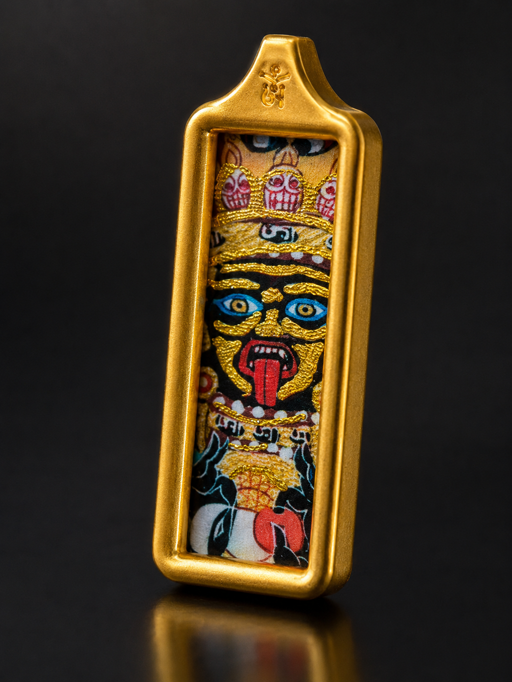 Zaki Lhamo Golden Long Thangka Charm｜扎基拉姆金色长条唐卡
