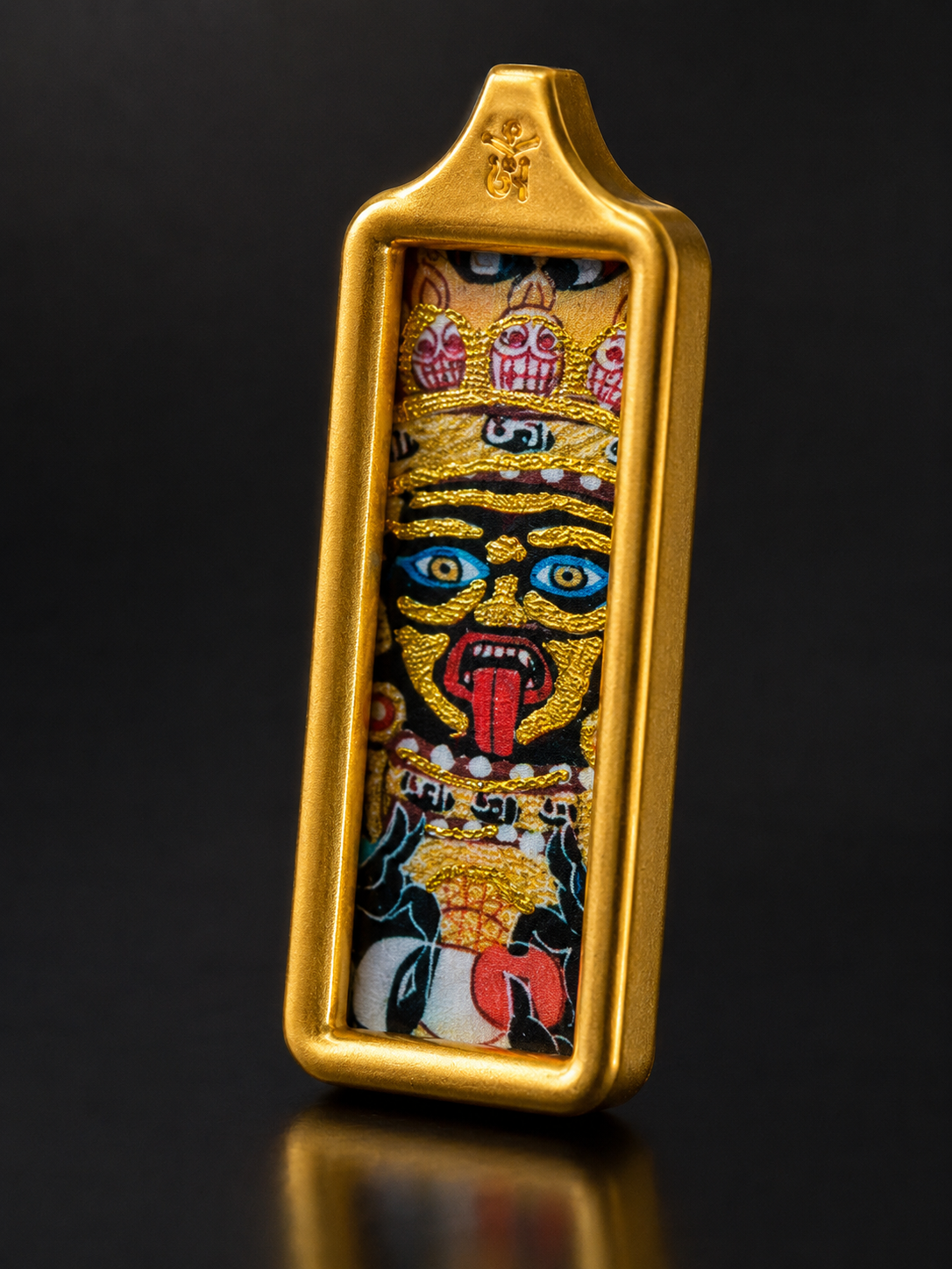 Zaki Lhamo Golden Long Thangka Charm｜扎基拉姆金色长条唐卡