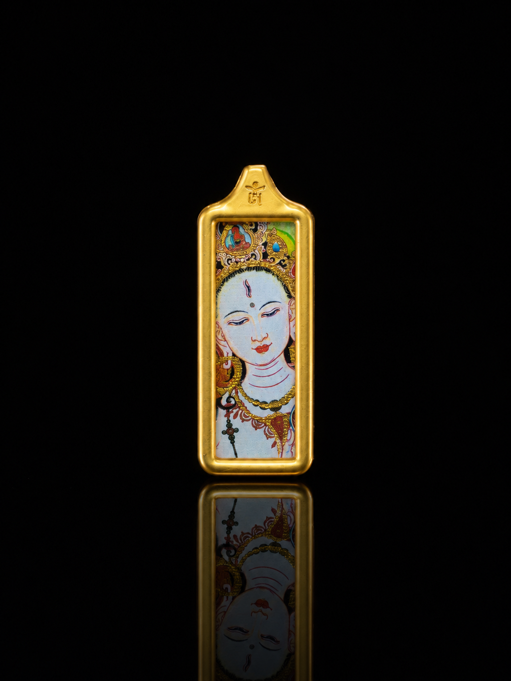 Eight Great Protectors · Dharma Protectors Series | White Tara Golden Long Portable Thangka - Hand-painted with Mineral Pigments, Tibetan Deity of Longevity and Compassion