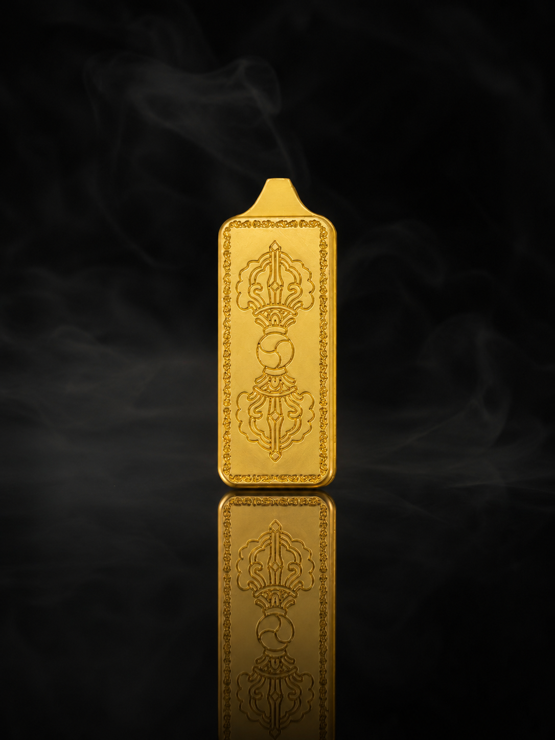 Acalanatha Golden Long Thangka Charm｜不动明王金色长条唐卡